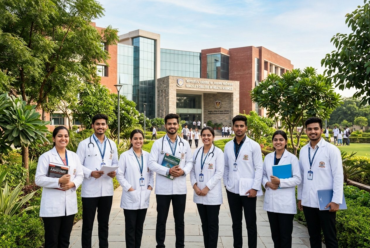 Healthcare and paramedical students attending clinical orientation assembly at Philadelphia Mission Hospital campus Ambala OSPMI